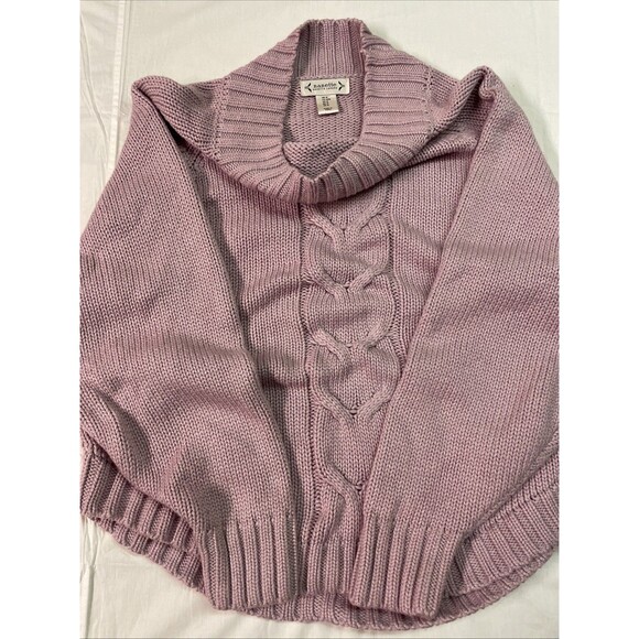 Nanette Lepore Cable Knit Sweater Womens Medium Wool Cashmere Mock Neck Pullover - Picture 2 of 9